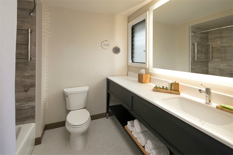 Hotel Bathroom Vanity & Illuminated Mirror